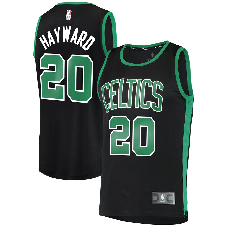 Men's Boston Celtics Gordon Hayward #20 Fast Break Fanatics Branded Black Replica Statement Edition Jersey 2401PMRT